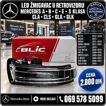 ZMIGAVAC U RETROVIZORU A B C E S KLASA CLA CLS GLA GLK LED |