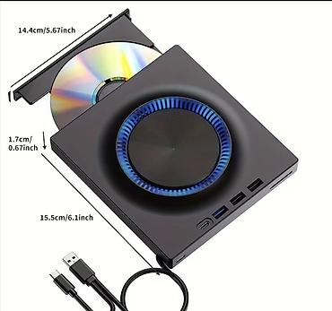 usb dvd: RGB İşıqlı USB 3.0 Xarici DVD/CD Yazıcı | USB-C Hub | SD/TF Kart — 1