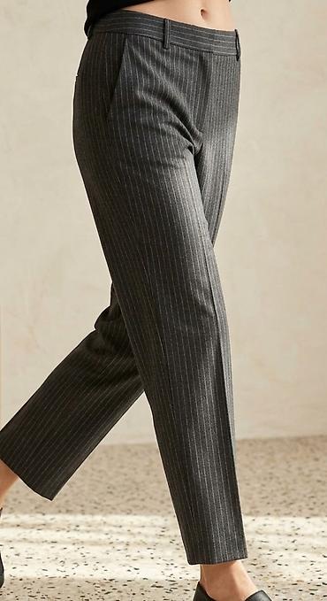 za pantalone: Ženske poslovne pantalone sa prugama - Kroj: ravne nogavice, dužina — 1