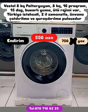 Paltaryuyan maşınlar: Paltaryuyan Anbardan satiş.Qimətlər aşagida qeyd olunub.Ünvana — 172