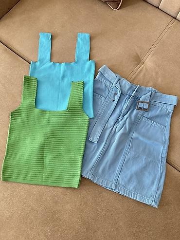 Her biri 2 azn. Qadın geyim dəsti. - 2 ədəd trikotaj qolsuz top: -