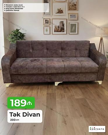 Tək divan – 200 sm - Mexanizm: açılan, bazalı (yataq funksiyalı, alt lalafo.az -da Tək divan – 200 sm - Mexanizm: açılan, bazalı (yataq funksiyalı, alt