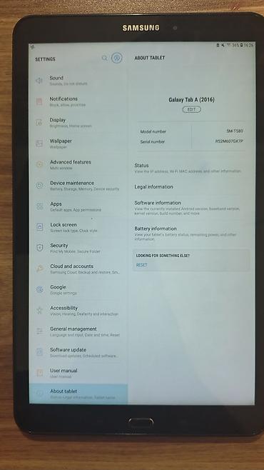 samsung tablet qiymetleri: Samsung Galaxy Tab A (2016) planşet - Model: SM-T580 (Wi‑Fi) - Ekran — 1