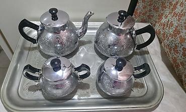 samovar cay: Çay dəsti, rəng - Gümüşü, Metal — 2