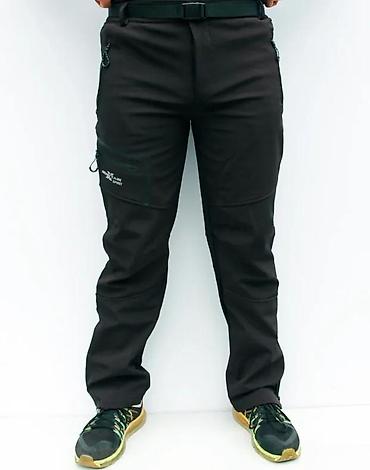 Trenerke: Muške planinarske/trekking pantalone – crne - Softshell materijal — 2