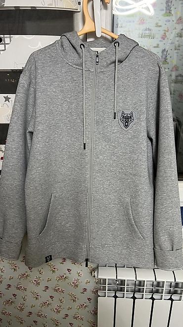 Эркектер кийими: Эркектердин толстовкасы, 2XL, Borz, Жаңы, түсү - Боз — 1