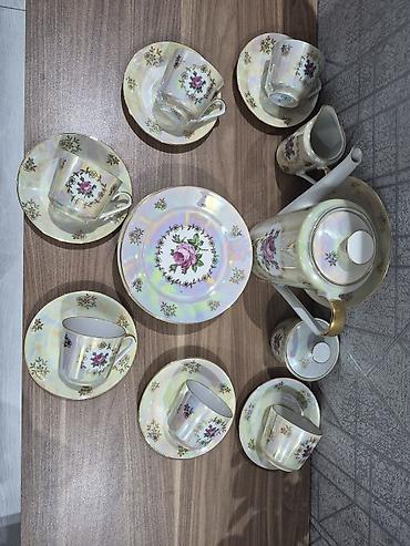 çaynı serviz: Çay dəsti, rəng - Ağ, Farfor, Almaniya — 3