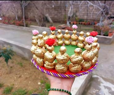 Xonçalar: Yeni il əl işləri / Novruz xonçaları. Qoz, fındıqdan. Diametr 20 / — 24