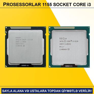 Boşqablar: Prosessor Intel Core i3 Prosessorlar “LGA 1155 (2ci/3cü nəsil) İntel Core i3”, 4 nüvə, İşlənmiş