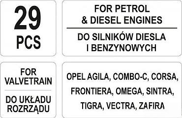 Alati za automobile: Set alata za blokadu razvodnog mehanizma – 29 delova - Namenjeno za — 5
