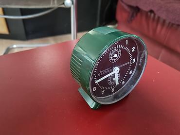 retro vaze: Stari stoni sat JERGER iz 70-ih – Space Age mehanički budilnik (Made — 2