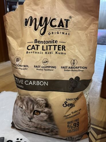 Akvarium aksessuar və ləvazimatları: Məhsul: MyCat Original Bentonit Kedi Kumu – Aktive Karbonlu, Unscented