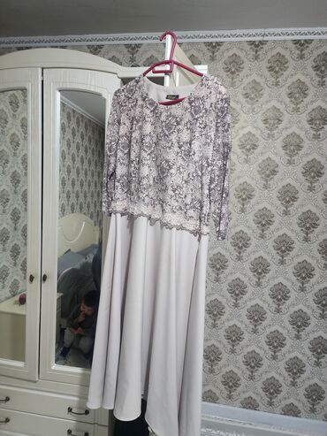 шикарное вечерние платье: Вечернее платье, А-силуэт, Длинная модель, С рукавами, 3XL