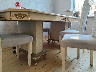 islenmis divanlarin satisi: Qonaq otağı üçün, İşlənmiş, Açılan, Kvadrat masa, 6 stul — 3