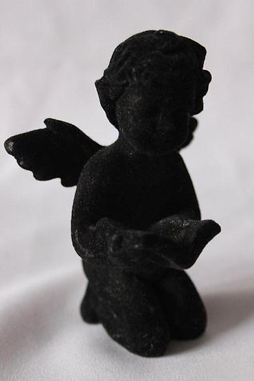 Figure: STARA FIGURA CRNI ANĐEO, GIPS I PLIŠ, RARITET | Stara drvena figura — 8