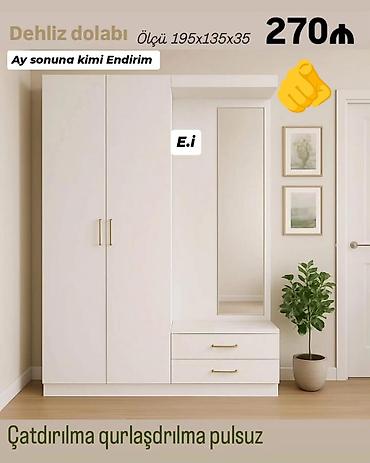 şifoner: Yeni, 2 qapılı, Güzgülü, Ağ, Açılan, Düz dolab — 1