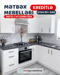 Sifarişlə mətbəx mebeli: Sifarişlə mətbəx dəsti, Özü çəkən petlələr, Mat laminat, Kredit var, Rayonlara çatdırılma, Pulsuz çatdırılma — 4