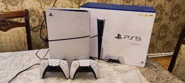 PS5 (Sony PlayStation 5): Playstation 5 slim. Ideal vəziyyətdədir 3 aydır alınıb . 2 pultu