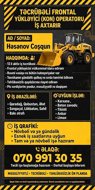 operator is: Xüsusi avadanlıq operatoru, 5 ildən artıq təcrübə, Dəyişən qrafik — 1