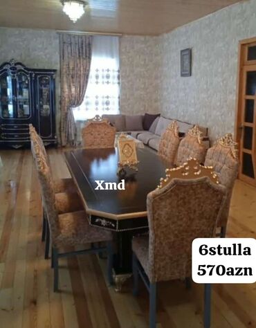 столы и стулья: Qonaq otağı üçün, Yeni, Açılmayan, Dördbucaq masa, 6 stul, Azərbaycan