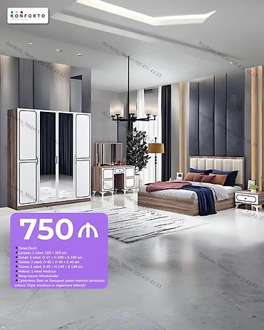 Yataq dəsti – 750 ₼ Komplekt: - Çarpayı: 1 ədəd, 160 × 200 sm -