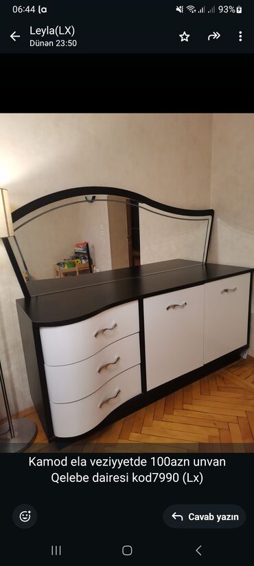 Mətbəx mebeli: Kamod ela veziyyetde 100azn unvan Qelebe dairesi kod7990 (Lx)