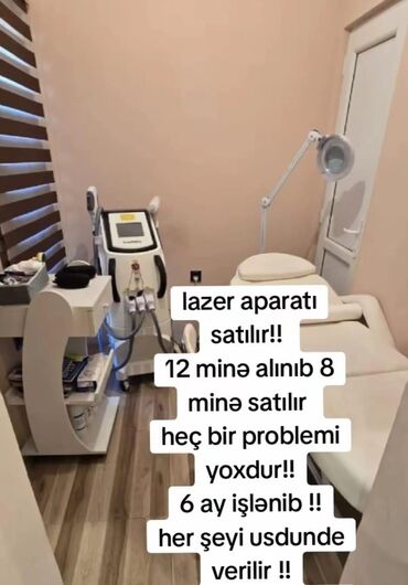 Лазерные аппараты: Lazer epilyasiya aparatı və avadanlıqları ilə təchiz olunmuş bu dəst