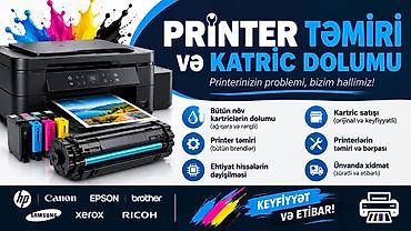 цветной принтер: Bütün növ ağ-qara və rəngli kartriclərin satışı, dolumu və təmiri — 10