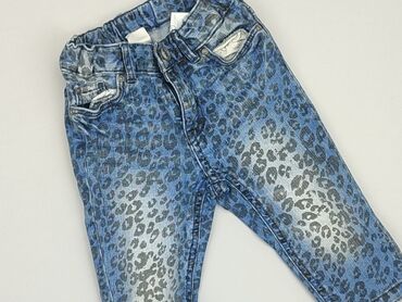 spodnie dresowe bojówki: Denim pants, H&M, 6-9 months, condition - Good