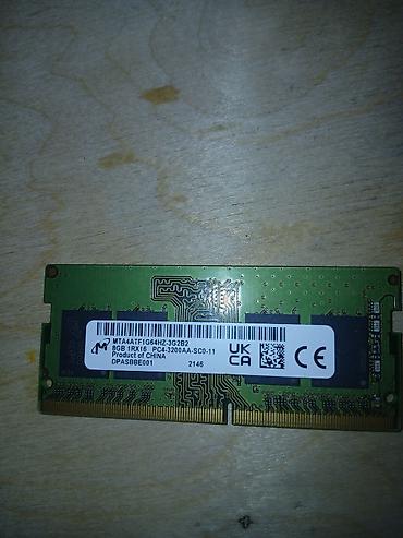 işlənmiş maqintafon: Laptop RAM modulu - Model: MT4A4T1F64HZ-3G2B2 - Tutum: 8 GB - — 1