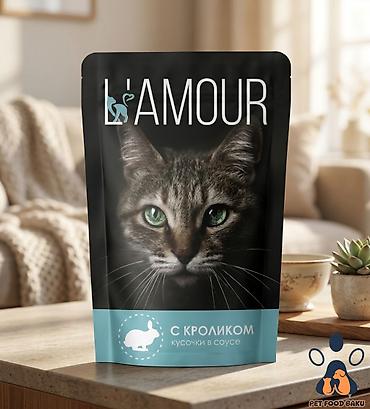 pisik yemi: 🐱 L'Amour Nəm Pişik Yemi 1 Qutuda – 28 ədəd pouch (parçalar sousda — 4