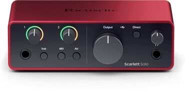 гитарный тюнер: Focusrite Scarlett Solo 4th Gen аудиоинтерфейс с подключением USB 2.0