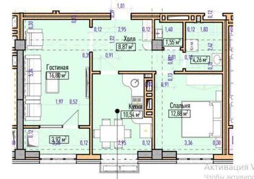 Продажа квартир: 2 комнаты, 59 м², Элитка, 10 этаж, ПСО (под самоотделку)