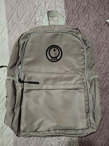 mekteb çanta: Gri rəngdə unisex bel çantası (ryukzak) - Material: hamar, suya — 1