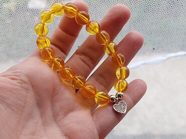 narukvice za nogu srebro: Handmade, Material: Amber