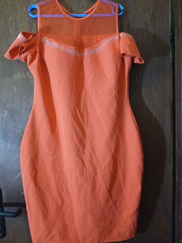 sako bez revera: 2XL (EU 44), color - Red, Evening, Short sleeves