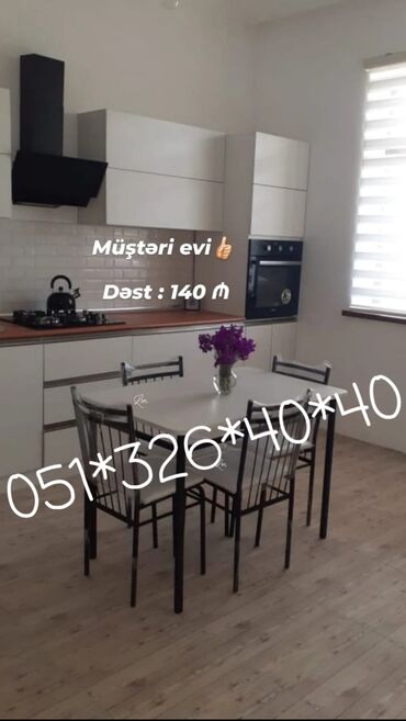 Masa və oturacaq dəstləri: Qonaq otağı üçün, Yeni, Açılan, Dördbucaq masa, 6 stul — 30