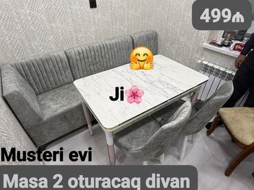 Divan və masa dəstləri: Künc divan və masa desti yeni