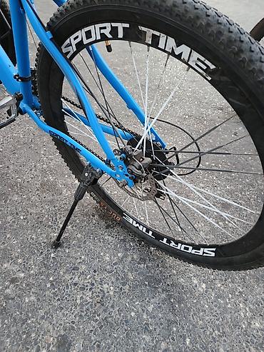 velo mtb: Sport Time dağ velosipedi - Çərçivə: yüngül alaşımlı, mavi rəng, düz — 6