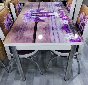 Masa və oturacaq dəstləri: Mətbəx üçün, Yeni, Açılan, Dördbucaq masa, 4 stul — 12