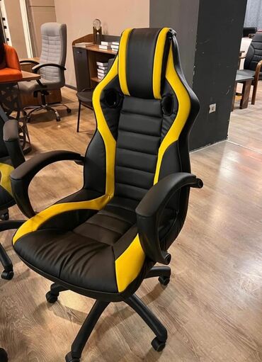 Ofis və oyun kresloları: Yeni, Təkərli, Qolları tənzimlənir, Dəri — 12