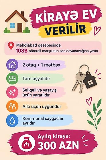 binə evler: 45 kv. m, 3 otaqlı, Kombi — 1