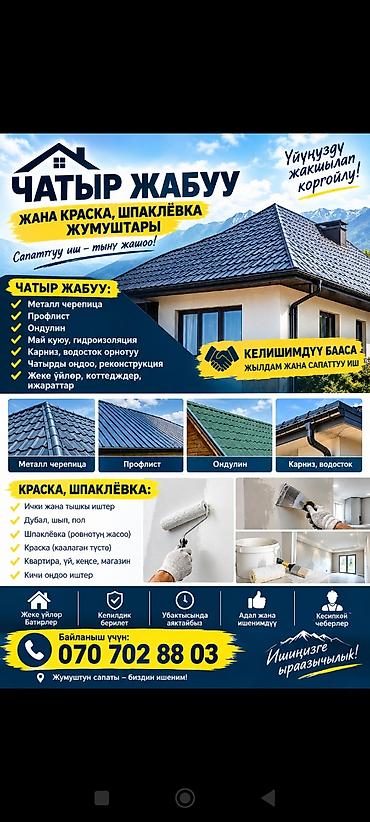 Кровля крыши: Профессиональные работы по кровле, покраске и шпаклевке. Кровля: - — 1