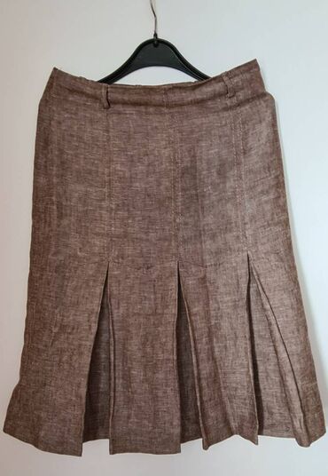 teksas suknja duga: L (EU 40), Mini, color - Brown