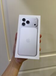 14 про цена в бишкеке: IPhone 17 Pro Max, Жаңы, 256 ГБ, Күмүш, Заряддоочу түзүлүш, Куту, 100 %