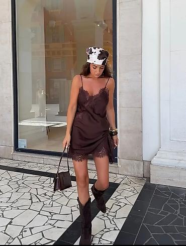 Вечерние платья: ЛЮКС КОПИЯ ZARA ТРЕНД СЕЗОНА Асимметричное сатиновое платье-комбинация — 11