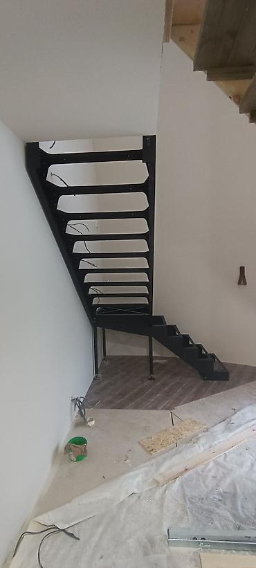 Металлические лестницы: Металлическая лестница Для дома, Форма лестницы: Г-образная, Стиль: Лофт — 10