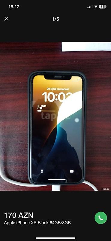 iphone x qiymet: IPhone Xr, 64 GB, Qara, Qırıq — 1