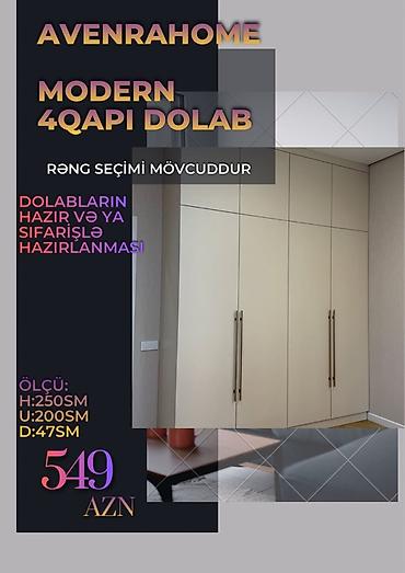 Новый, 4 двери, Кредит, Распашной, Прямой шкаф at lalafo.az Новый, 4 двери, Кредит, Распашной, Прямой шкаф