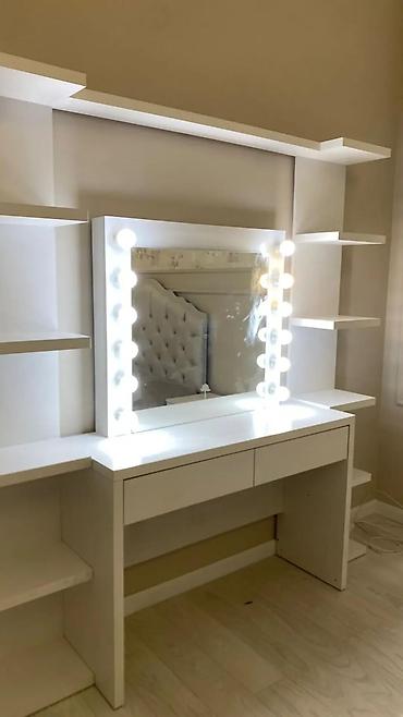 makeup masası: Güzgü Masaüstü, Düzbucaqlı, Makiyaj üçün, Arxa işıqlı — 4